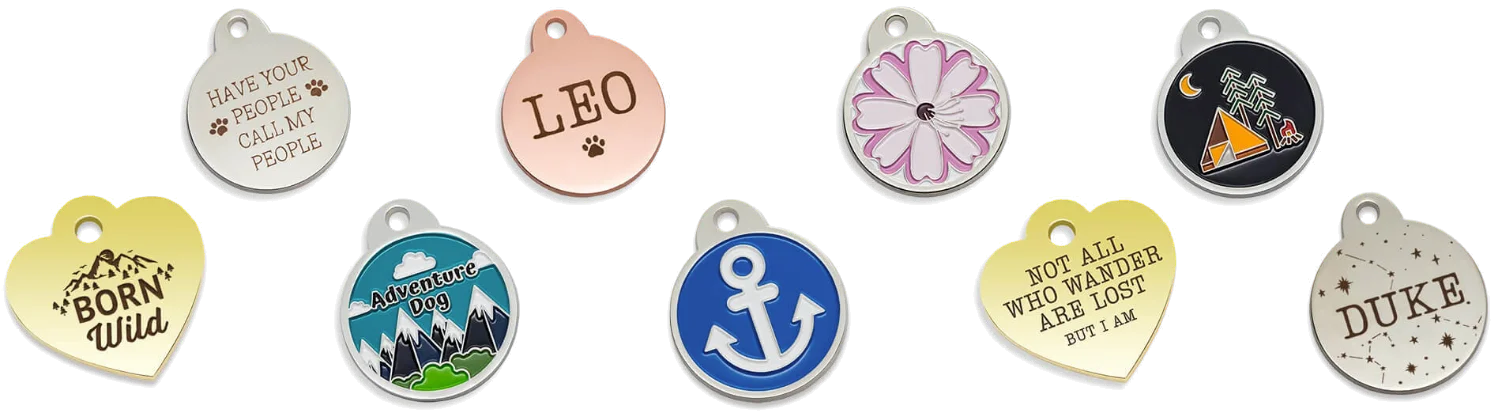 A selection of DocuPet designer tags